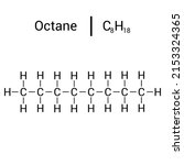 chemical structure of octane ... | Shutterstock .eps vector #2153324365