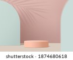 pink podium minimal stage scene ... | Shutterstock .eps vector #1874680618
