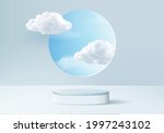 cloud background vector 3d blue ... | Shutterstock .eps vector #1997243102