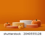halloween minimal scene 3d with ... | Shutterstock .eps vector #2040555128