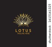 golden lotus flower logo.... | Shutterstock .eps vector #1615161325