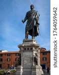 Small photo of Florence, Italy - October 2019: Monument to General Manfredo Fanti, leader in battles for Italian independence, situated in front of San Marco Church at Piazza San Marco in central Florence, Italy