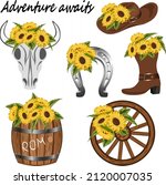 Sunflowers In Cowboy Design.hat ...