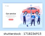 car service concept... | Shutterstock .eps vector #1718236915
