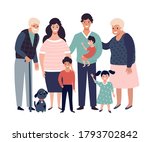 happy big family with parents ... | Shutterstock .eps vector #1793702842