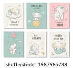 Cute Cards With Little Elephant ...