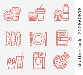 food icons  thin line style ... | Shutterstock .eps vector #252860818