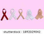 colorful ribbons on a colored... | Shutterstock . vector #1892029042