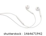 white earphones isolated on white background with clipping path