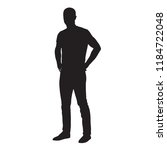 man dressed in shirt and jeans... | Shutterstock .eps vector #1184722048