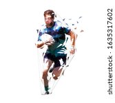 rugby player running with ball  ... | Shutterstock .eps vector #1635317602