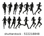 Run. Set Of Silhouettes Of...