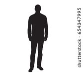 man standing and waiting  front ... | Shutterstock .eps vector #654347995