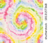 rainbow tie dye swirl.... | Shutterstock .eps vector #1813157368