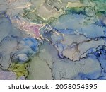 gold alcohol ink marble. blue... | Shutterstock .eps vector #2058054395