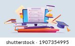 online education and online... | Shutterstock .eps vector #1907354995