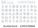 set of line icons of christmas... | Shutterstock . vector #1340140868