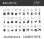 collection of vector black and... | Shutterstock .eps vector #1668017878