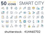 set vector line icons in flat... | Shutterstock .eps vector #414460702