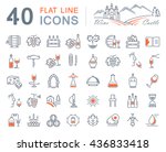 Set Vector Line Icons In Flat...