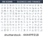 set vector line icons in flat... | Shutterstock .eps vector #444499318