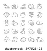 set  line icons in flat design... | Shutterstock . vector #597528425