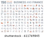 set  line icons in flat design... | Shutterstock . vector #611769845