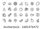 fruit icon set  vector lines ... | Shutterstock .eps vector #1681476472