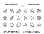 fruit icon set  vector lines ... | Shutterstock .eps vector #1690839082