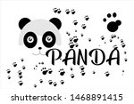 panda face vector background ... | Shutterstock .eps vector #1468891415