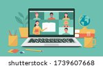 online education or e learning  ... | Shutterstock .eps vector #1739607668