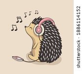 Hedgehog Listen Music Cartoon...