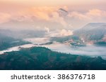 Morning above the clouds view of Wonosobo in Dieng