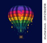 flying air balloon art logo.... | Shutterstock .eps vector #2092582858