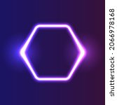 futuristic neon frame border.... | Shutterstock .eps vector #2066978168
