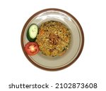 isolated special fried rice... | Shutterstock . vector #2102873608