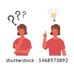 problem solving concepts. women ... | Shutterstock .eps vector #1468573892