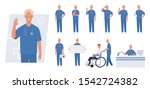  male nurse character set.... | Shutterstock .eps vector #1542724382