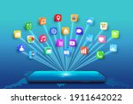 application on mobile ... | Shutterstock .eps vector #1911642022