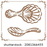 vintage tea caddy spoon. vector ... | Shutterstock .eps vector #2081366455