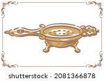 vintage tea strainer. vector... | Shutterstock .eps vector #2081366878