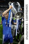 Small photo of Munich, GERMANY - May 19, 2012: Frank Lampard lifts the trophy after winning the UEFA Champions League final match FC Bayern Munchen v Chelsea FC at the Fussball Arena stadium.