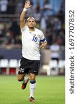 Small photo of Monte Carlo, MONACO - August 27, 2010: Wesley Sneijder greets the fans during the UEFA Super Cup FC Internazionale v Atletico Madrid at the Louis II stadium.