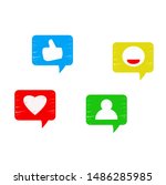 four different colored emoticon ... | Shutterstock .eps vector #1486285985
