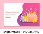 saving money landing page with... | Shutterstock .eps vector #1499363942
