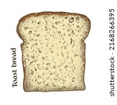 single slice of toasted bread. | Shutterstock .eps vector #2168266395
