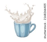 milk splash in a glass on a... | Shutterstock .eps vector #2168266405