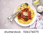 Spaghetti Bolognese In A White...