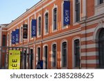 Small photo of Toulouse, France - March 1, 2023 - Brick facade of the 19th century historic building of Toulouse University's Faculty of Science; it is now the "Quai des savoirs" (Knowledge Quay), a science museum