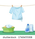 drying wet tshirt hanging on... | Shutterstock .eps vector #1760655308